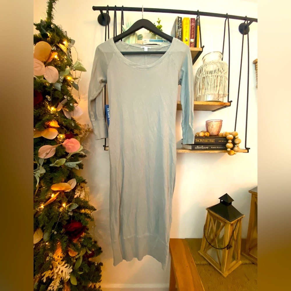 James Perse 3/4 sleeve, long, cotton dress